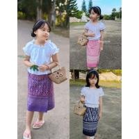 ราคา ผ้าถุงเด็กสำเร็จรูป เอวยางยืด ผ้าซิ่นเด็ก กระโปรงเด็ก (22180531468)