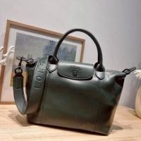 ราคา Longchamp le pliage cuir M top handle bag (42956401546)