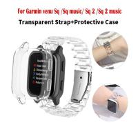 ราคา สาย สายนาฬิกา เคส Garmin Venu SQ 2 Music สายใส+เคสใส TPU ใช้กับ Garmin Venu SQ/SQ Music อุปกรณ์เสริมฝาครอบป้องกันแบบอ่อน (10047366143)