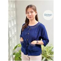 ราคา เสื้อหม้อห้อมหูเชือก (คละสีด้ายปัก) หม้อห้อมแท้จากจ.แพร่ (42865310806)