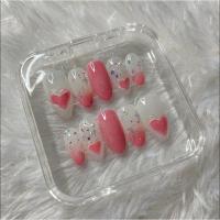 ราคา เล็บปลอมสำเร็จรูป เล็บปลอมสีชมพู เล็บปลอมหัวใจ (8390153855)