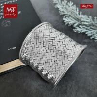 ราคา MT กำไลข้อมือเงินแท้ ลายถัก ลายสาน ขนาดใหญ่ หน้ากว้าง 6 ซม. ข้อมือ 16, 17,18 ซม Silver Bangle (sbg3 (28625300629)