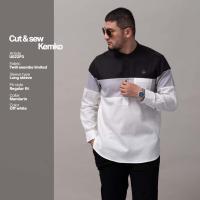 ราคา Kemeja Samase Kemko Koko Shirt Mens Cut & Sewing เสื้อเชิ้ตมุสลิมแขนยาว - Off White (20587929811)