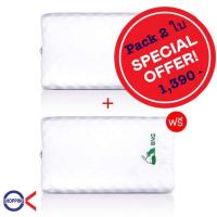 ราคา หมอนยางพาราทรง CURVE BNG พร้อมปลอกหุ้ม โปร 1 ใบแถม 1 ใบ [ส่งฟรี] (9658404655)