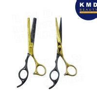 ราคา กรรไกรตัดผม กรรไกรซอยผม ขนาด 6 นิ้ว ขายเป็นเซท สำหรับตัดผม ซอยผม แต่งทรงผม กรรไกรสีดำทอง แสตนเลส ตรงปก ส่งเร็ว (18777584306)