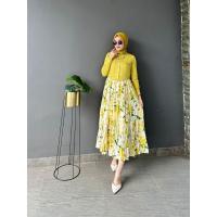 ราคา ถักปุ่มดอกไม้ Plisset Midi Dress 3619 (26755431961)