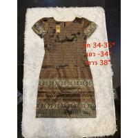 ราคา เดรสผ้าไหมสังเคราะห์ สีทอง อก 34-35“ เอว-34” ยาว 38“ (29304997046)