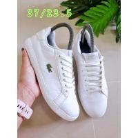 ราคา #lacoste ลาคอสต์ ไซด์​ 37/23.5​ #รองเท้าลำลอง #รองเท้าผ้าใบ #สีขาว (10547051279)