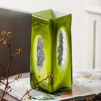 ราคา แจกันแก้วทำด้วยมือแบบโบราณกลางแจกันดอกไม้สำหรับห้องรับแขก (28404853940)