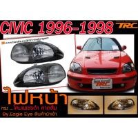 ราคา CIVIC 1996-1998 ตาโต ไฟหน้า โคมเพชรดำ คาดส้ม By.Eagle Eye (3636148697)