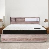 ราคา shophome468 DELICATO เตียงนอน รุ่น อปาเช่ ขนาด 6 ฟุต สีทูโทน น้ำตาลอ่อน/สีขาว รับประกันของเเท้ (29042608388)