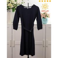 ราคา เดรสมือสอง GLACIER เดรสคอกลมแขนยาวจั้มปลายแขน มีสายรัดเอว กระโปรงทรงเอแบบน่ารัก สีกรมท่าเข้มเกือบดำใหม่มากๆ ไซ้ส์ S (22046005572)