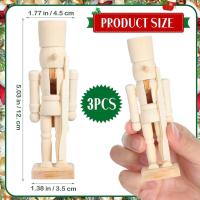 ราคา MAGICLULU Wooden Nutcrackers Unpainted, 3Pcs Wood Unfinished Christmas Nutcracker Figures Decor for DIY Craft Ornaments 5.11 x 1.38 x 1.18Inch (56552339986)