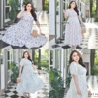 ราคา แม็กซี่เดรสยาว ลายดอกเล็ก น่ารัก สวยหรู ดูแพง อก 42-50 # เสื้อผ้าสาวอวบอ้วน Plus Size (21273257968)