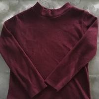 ราคา เสื้อมือสองสีแดงเลือดหมู คอเต่า แขนยาว (4439727317)