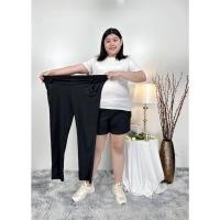 ราคา กางเกงขายาว สีดำ ไซส์ใหญ่ ผ้ายืดเกาหลี กางเกงทำงาน คนอ้วน สาวอวบ K9386 (25468963061)