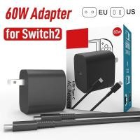 ราคา 60W AC Adapter Fast Charger สําหรับ Nintendo Switch 2 แหล่งจ่ายไฟ Type C Charger รองรับโหมดทีวี Wall Charger สําหรับ NS อุปกรณ์เสริม (44359863464)
