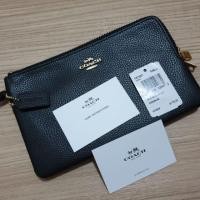 ราคา กระเป๋าคล้องมือ coach ไซด์ L สีดำ 2 ซิป (1788369949)