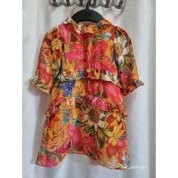 ราคา ชุดเดรสเด็กKloset_sz.3-4Y_ลายดอกสีส้ม (25963677076)