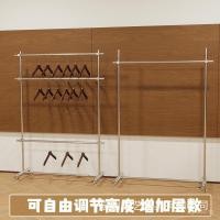 ราคา ไม้แขวนเสื้อปรับล้อจอแสดงผลร้านขายเสื้อผ้าชั้นวางสองชั้นมือถือตั้งพื้นยืนแสดงสแตนเลสร้านขายเสื้อผ้าของผู้หญิง วีพีพี (45352726426)