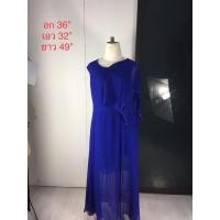 ราคา ชุดราตรีสั้นสีน้ำเงินผ้าชีฟอง (25082159370)