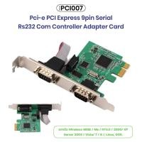 ราคา PCI007 PCI-E 2 Prot Serial Card 2-Port PCI Express Serial Card with 16C1050 UART-RS232 (29273751556)
