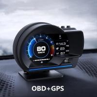 ราคา Digital Head-Up Display OBD2 + GPS Speed Warning Head Up Display Smart Gauge รถ HUD Speedometer Turbo RPM Alarm สําหรับรถบรรทุก (44352183317)