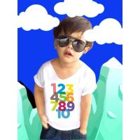 ราคา เสื้อยืดเด็กลายตัวเลข1-10สีสันสดใสสีครีม (24708877107)