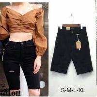 ราคา กางเกงยีนส์ขา 3 ส่วน แต่งขาดข้างเดียว เก๋ๆ (7437893499)