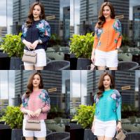 ราคา เสื้อผ้าอัดพลีทลายดอกไม้งานสวยไซค์ใหญ่ใส่สบายค่ะ (40423118185)