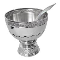 ราคา ลด 120.- ใส่โค้ด R2SEPYKN ขันพานรองสแตนเลส ขันตักบาตร ขันน้ำพานลายไทย ขันข้าว (ขนาด 8 นิ้ว) Stainless steel bowl (5441730213)