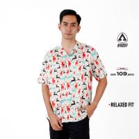 ราคา KEMEJA Aerostreet Bryan เสื้อฮาวายพิมพ์ลาย Dark Motif QCBAA (18288152524)