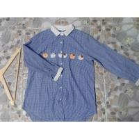 ราคา ถ501(ข39)#ส14เสื้อเชิ้ตคอปกแขนยาวลายสก็อตสีฟ้าแต่งขอบขาวงานป้กหน้าอกงานดีใส่ลำลองอดิเรกชิๆๆ รอบเอว:" รอบอก:38" สะโพก" เส (28617326388)