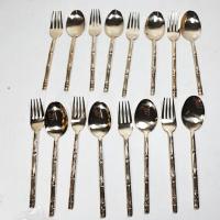 ราคา ชัอนส้อม 12 คู่ ทองเหลืองลายไผ่ (2960321476)