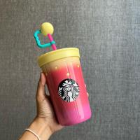 ราคา STARBUCKS STAINLESS STEEL GRADIENT YELLOW TO PINK WITH STOPPER COLD CUP 16OZ แก้วสตาร์บัคส์ สแตนเลส ไล่สีเหลืองชมพู (24594592286)