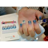 ราคา เล็บปลอมเจลไล่สีกากเพชรสีฟ้านางติดโบว์ (28207811536)