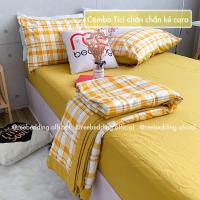 ราคา TC REE ชุดเครื่องนอนผ้าฝ้ายผ้านวมลายตารางหมากรุกสีเหลืองทุกขนาดสําหรับเตียงและที่นอน CTC115 (41920683111)