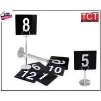 ราคา ป้ายหมายเลขโต๊ะPVC เอร์โต๊ะ ป้ายหมายตั้งเลขโต๊ะพลาสติก เซ็ตหมายเลขโต๊ะ 1-25 /26-50/1-100 Table Numbers Set (25625897349)