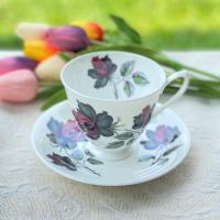 ราคา มีตำหนิเยอะ ชุดชากาแฟ Royal Albert Cup and Saucer "Masquerade" Bone China Made in England Duo แก้วกาแฟ ชุดกาแฟอังกฤษ (8833162214)