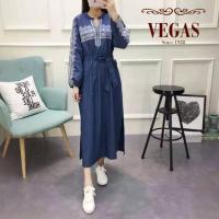 ราคา งานป้าย : เดรสงานป้าย vegas เดรสยีนส์. สีเข้ม สีอ่อน (1034097531)