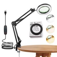 ราคา ยาว Swing Arms 5x แว่นขยาย 3 สีปรับไฟ Led โคมไฟตั้งโต๊ะอ่านหนังสือสําหรับเชื่อมซ่อมปิดทํางาน (58151413749)