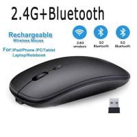 ราคา เมาส์ไร้สาย เมาส์บลูทูธ 2.4GHz Wireless Optical เมาส์ไร้สายแบบชาร์จไฟได้เมาส์เงียบบางเฉียบสําหรับพีซี/แล็ปท็อป/โทรศัพท์/แท็บเล็ต (43814395605)