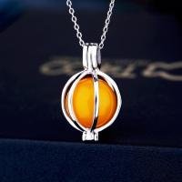 ราคา เข็มกลัดจี้เงินแท้ ส925|จี้กรงที่ว่างเปล่าสําหรับลูกปัดกลมฝังด้วยคริสตัลมุกสีเหลืองอําพันสีเขียวขุ่นสร้อยคอจี้เงิน10 (40366149218)