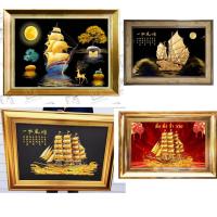 ราคา กรอบภาพพรีเมียมเสริมฮวงจุ้ย คัดพิเศษ รูปภาพเรือสำเภาทองเสริมฮวงจุ้ยภาพแต่งบ้าน (5456177464)