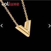 ราคา ✨หลุยส์วิตตอง Louis Vuitton Essential V Necklace LV สร้อยคอสุภาพสตรี (29315246508)