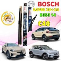 ราคา Bosch ใบปัดน้ำฝน หน้า 20+24 A298S Volvo C40 ปี18-24. , ใบปัดหลัง Bosch 14" 350mm U lock (43463787774)