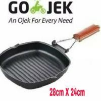 ราคา กระทะย่างสี่เหลี่ยม 24 ซม. * 28 ซม. กระทะพับอเนกประสงค์เทฟล่อนสเต็กย่างนําเข้า (41726774467)