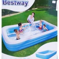 ราคา BESTWAY สระว่ายน้ำเป่าลม 3 เมตร 3 ชั้น สีฟ้า รุ่นเนืิ้อหนาพิเศษ ขนาดใหญ่ 305X183X56cm (2068658616)