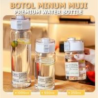 ราคา MUJI WATER BOTTLE PREMIUM White Drinking BOTTLE Transparent Clear Aesthetic Drinking WATER BOTTLE 550 ml 1000 ml (51300373042)