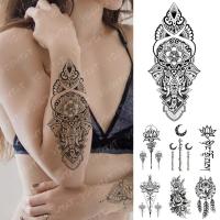 ราคา กันน้ําชั่วคราว Tattoo สติกเกอร์โยคะ Lotus Totem แฟลชรอยสักช้างคําอินเดีย Body Art แขนปลอม Tattoo ผู้หญิงผู้ชายน้ํา (43566824911)